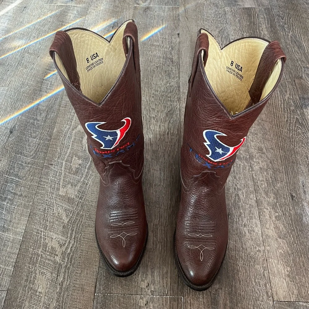 Houston Texans NFL‎ Old Pro Leather Goods Western Boots Size 8